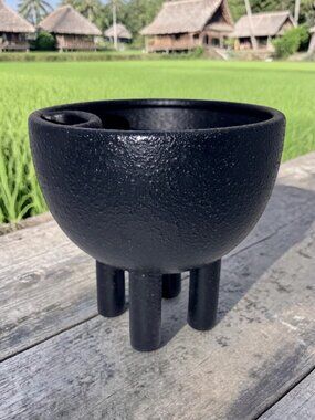 Threshold™ Black Textured Ceramic Vase Planter w/ Legs – Modern Minimalist Decor